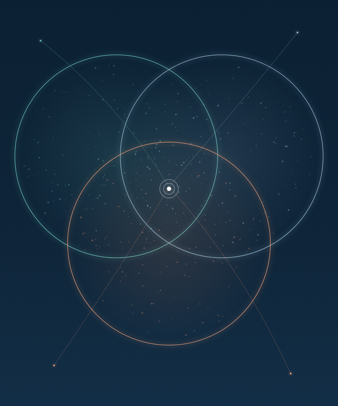 Abstract concentric rings representing DRA's connected disciplines