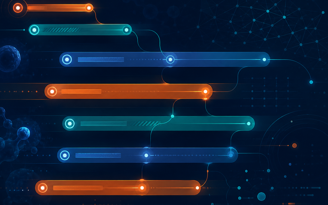 A program timeline of coordinated milestones